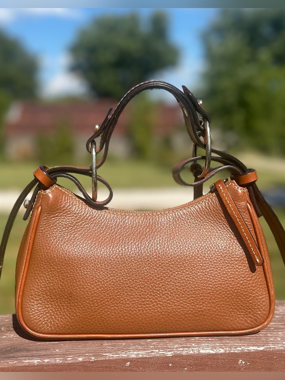 Dooney & Bourke 1975 Anniversary Pebble Grain Baguette Bag - Tan - EUC - Picture 2 of 13